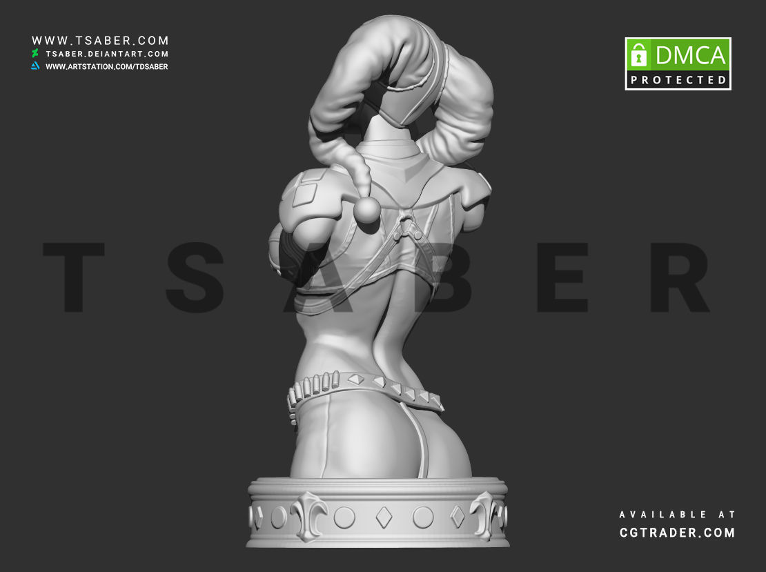 Harley Quinn Bust - DC comics Collectibles 3D print model_11