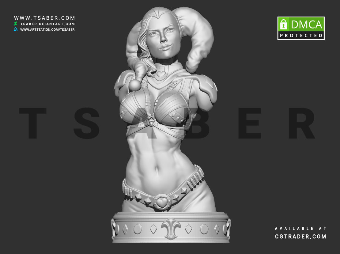 Harley Quinn Bust - DC comics Collectibles 3D print model_6