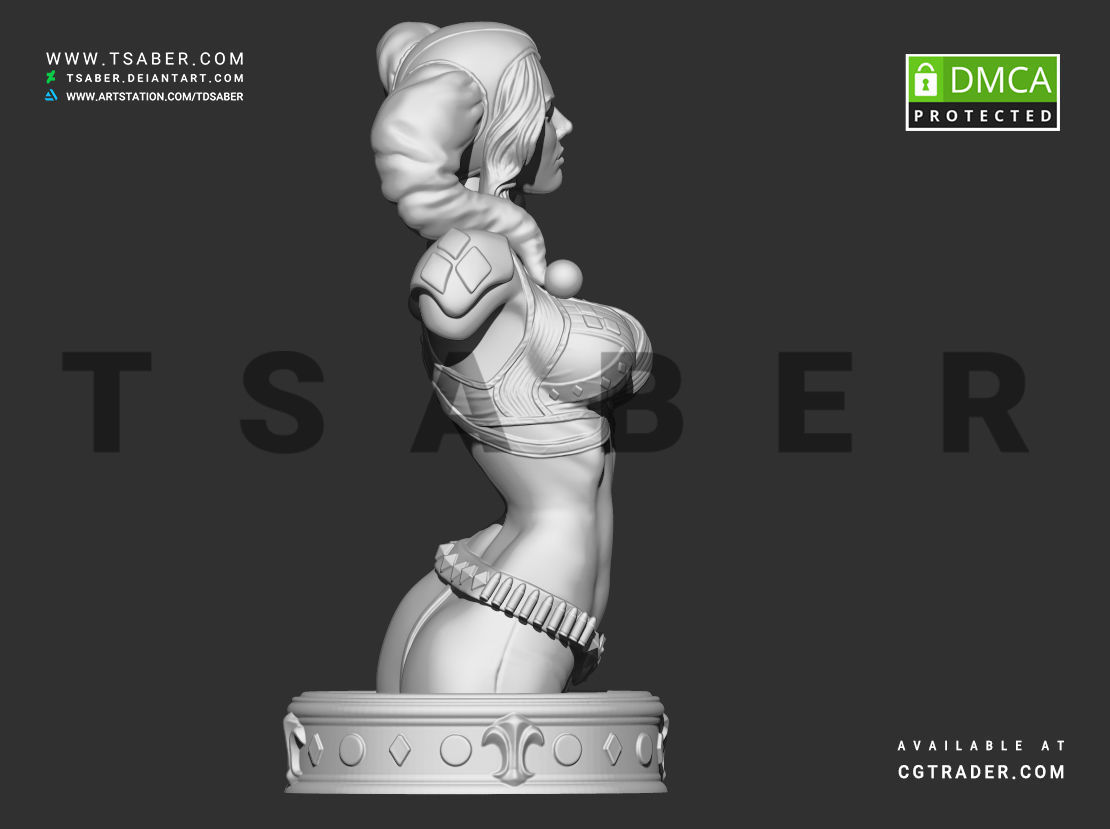Harley Quinn Bust - DC comics Collectibles 3D print model_16