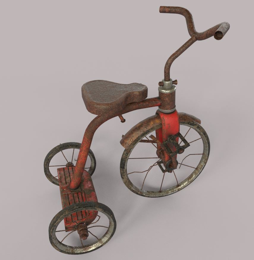 Old Tricycle 3D model_9