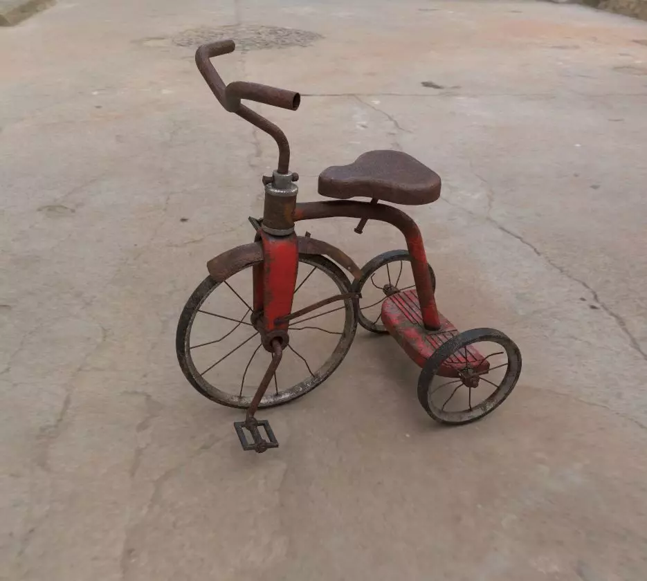 Old Tricycle 3D model_0