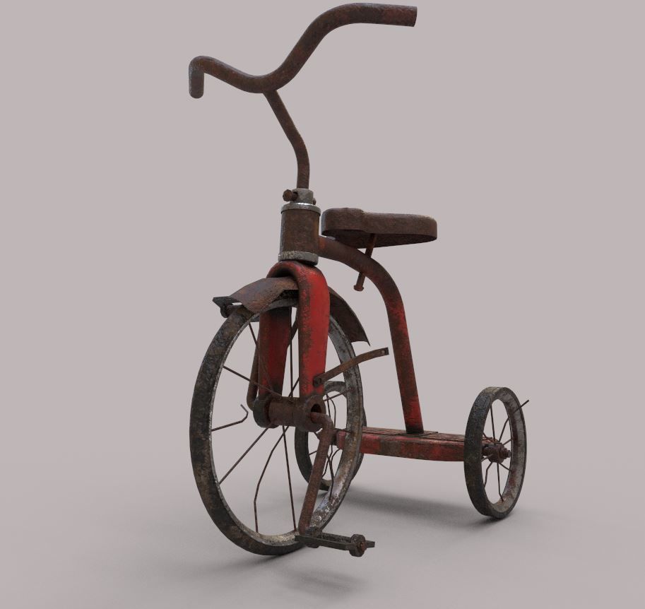 Old Tricycle 3D model_5
