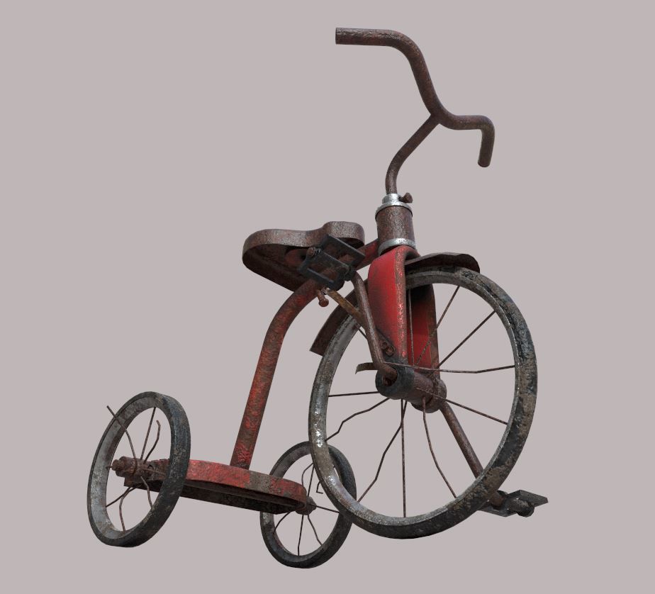 Old Tricycle 3D model_3