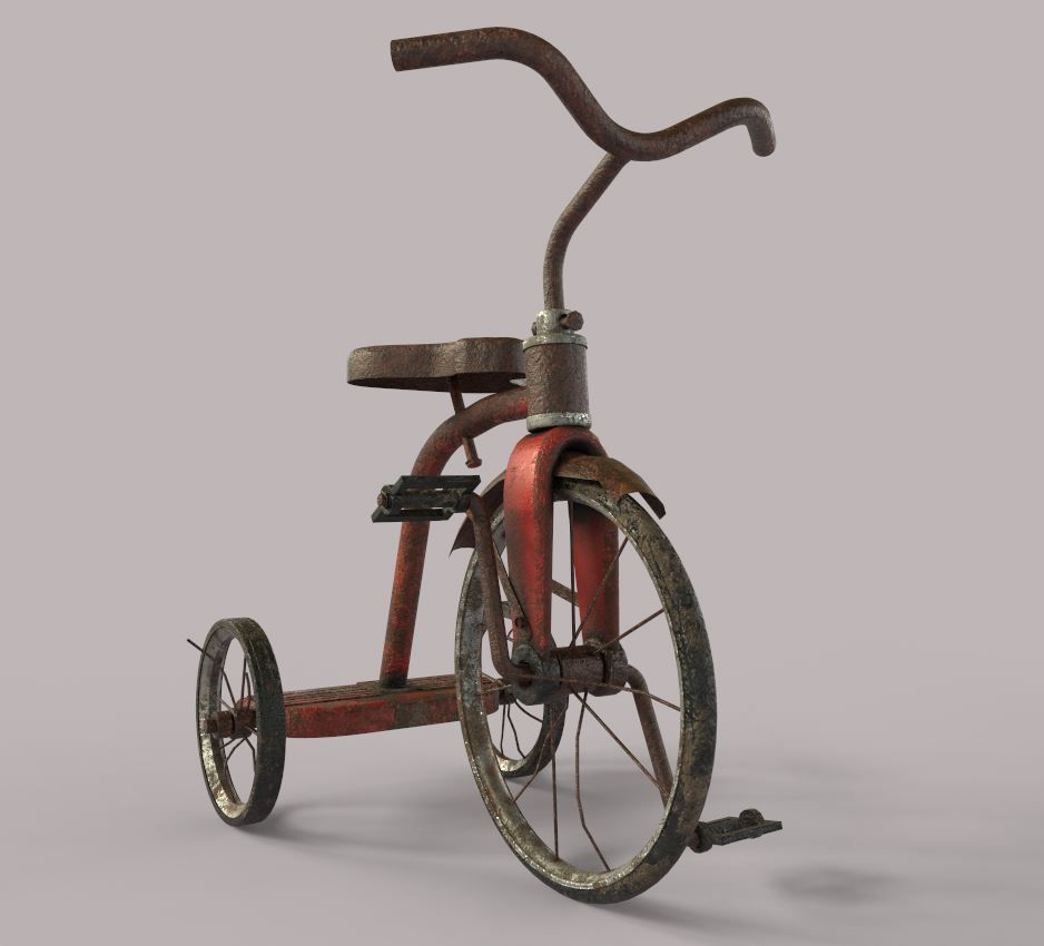 Old Tricycle 3D model_7