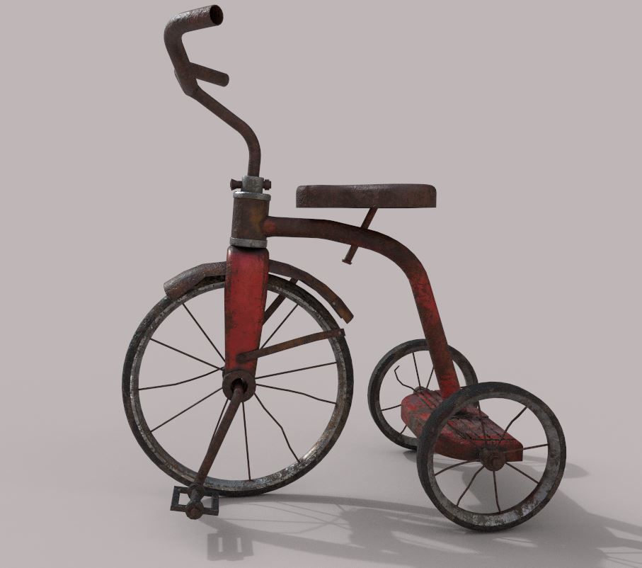 Old Tricycle 3D model_1