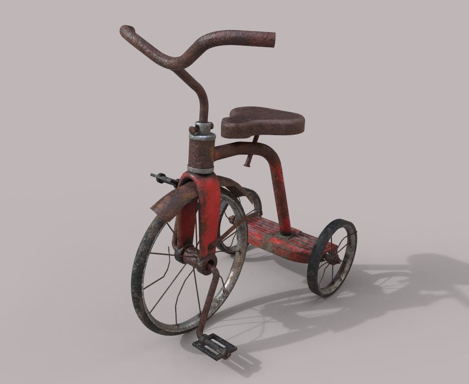 Old Tricycle 3D model_2