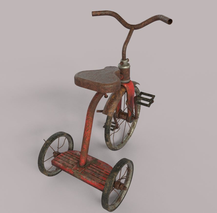 Old Tricycle 3D model_10