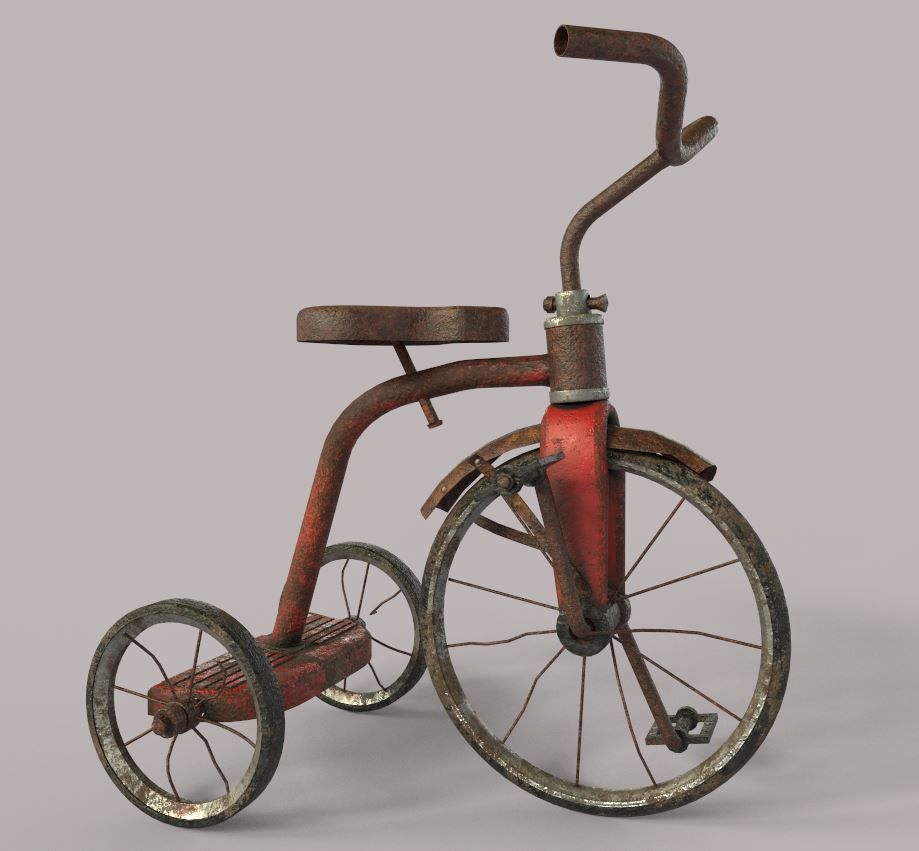 Old Tricycle 3D model_8
