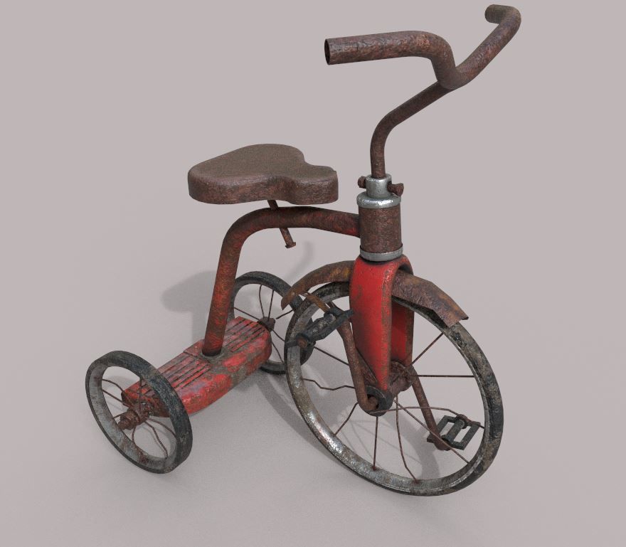 Old Tricycle 3D model_4