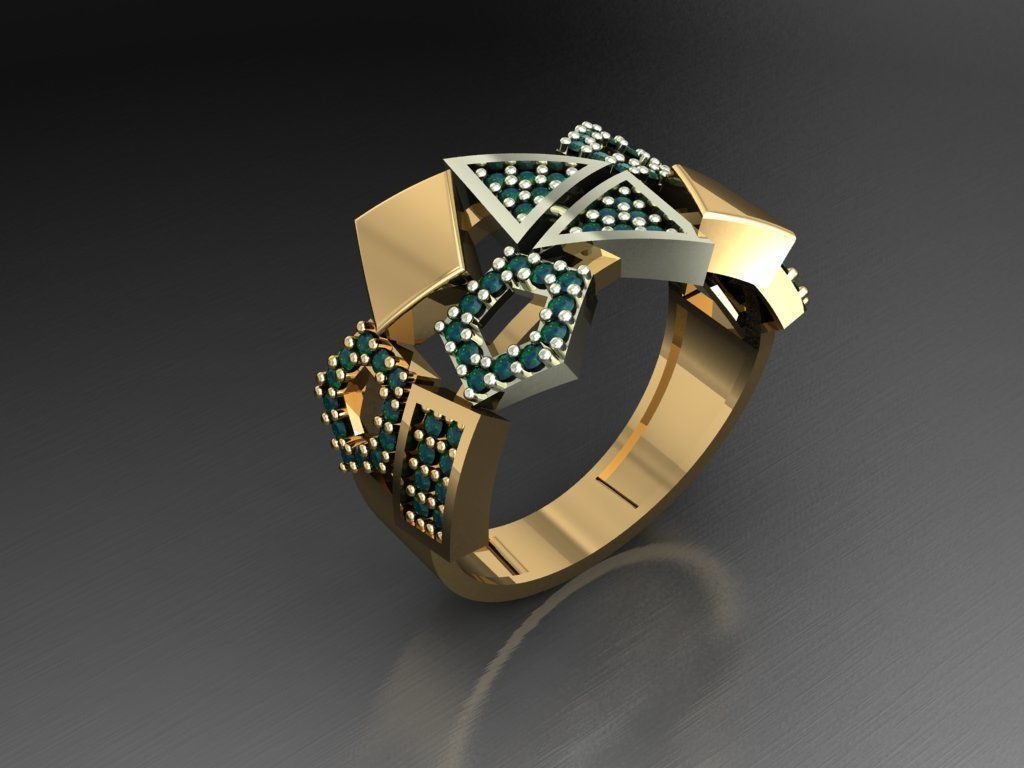 P23- Diamond ring 3D print model_4