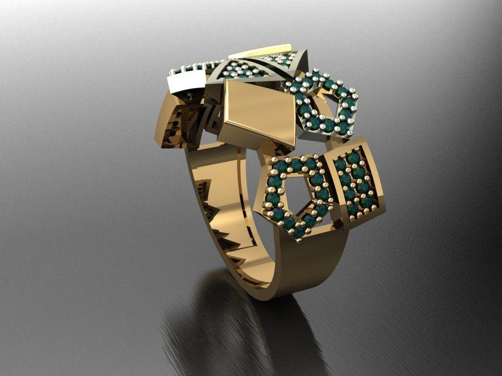 P23- Diamond ring 3D print model_3