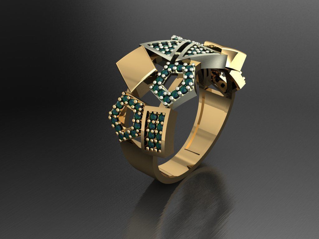 P23- Diamond ring 3D print model_1
