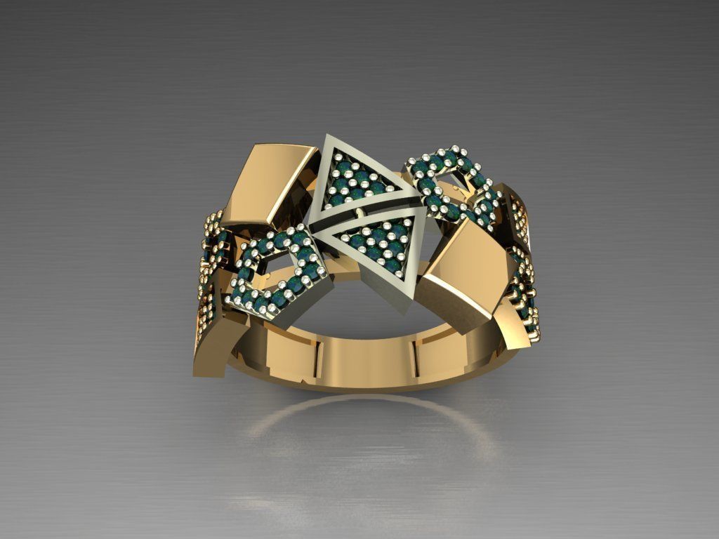 P23- Diamond ring 3D print model_2