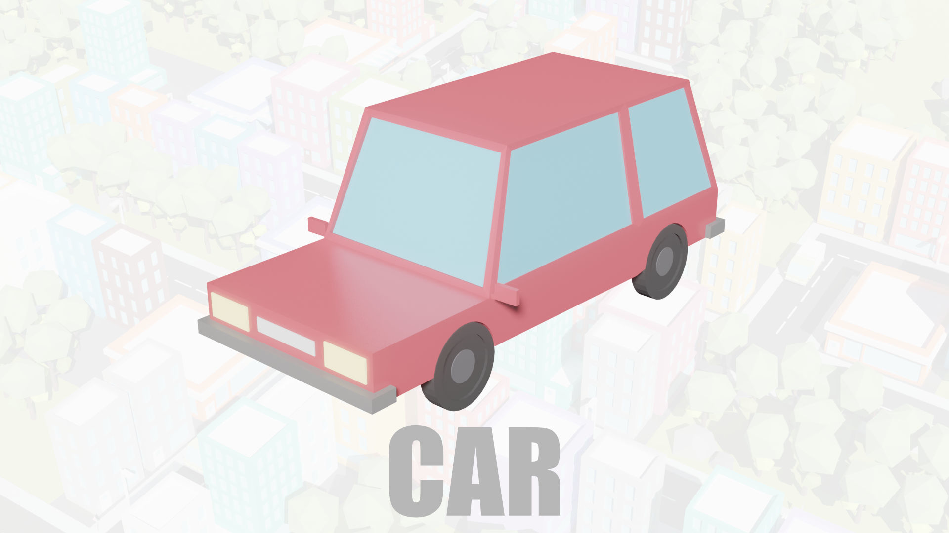 Low Poly Toon type City and Vehicles Assets Pack Low-poly 3D model_5