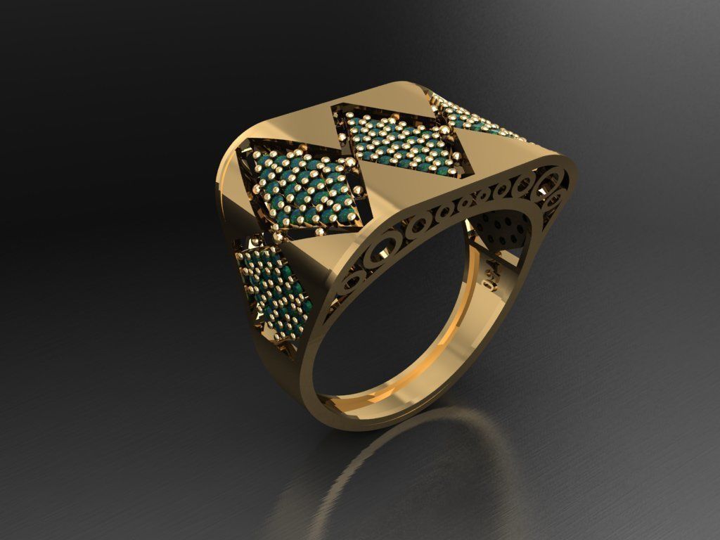 P24- Diamond ring 3D print model_1