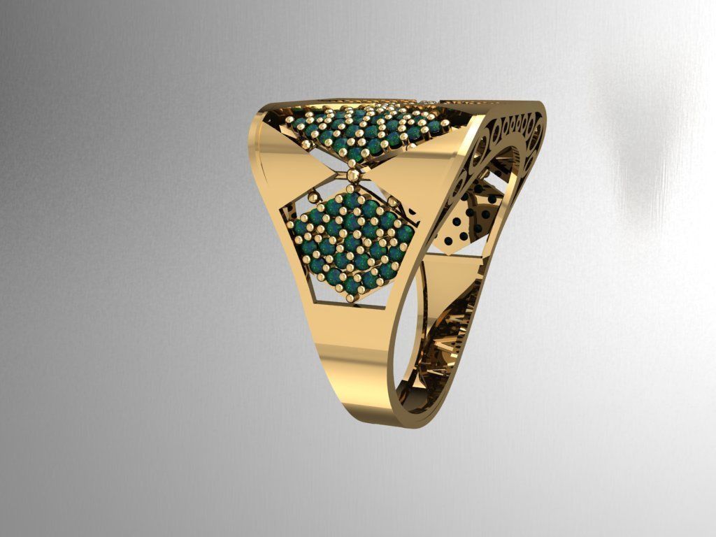 P24- Diamond ring 3D print model_4