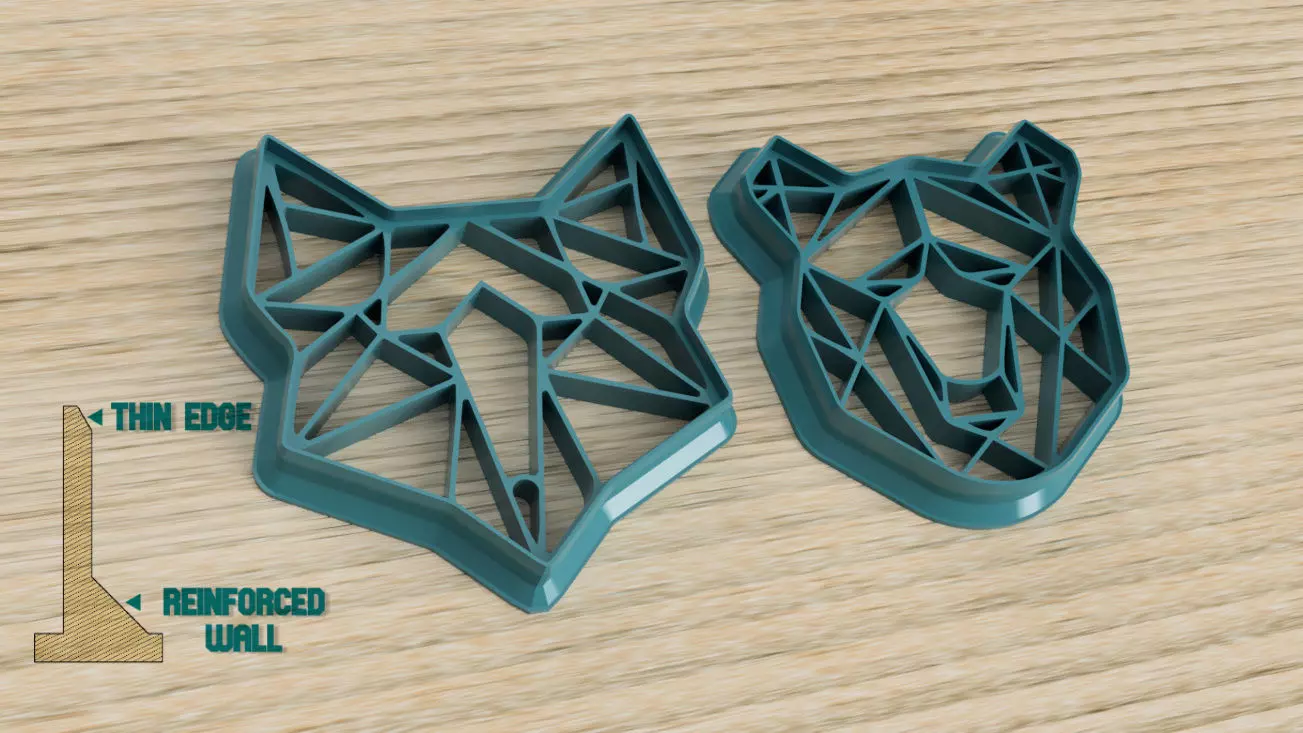 COOKIE CUTTER PACK- GEOMETRICAL WOLF AND BEAR 3D print model