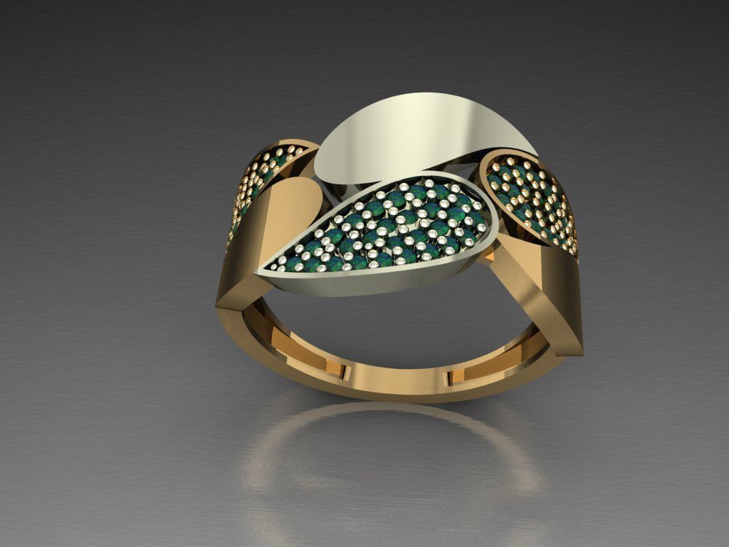 P32- Diamond ring 3D print model_2