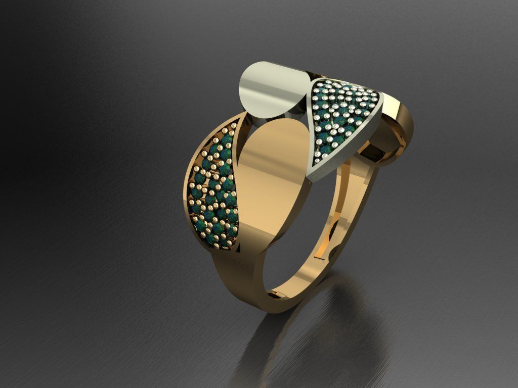 P32- Diamond ring 3D print model_1