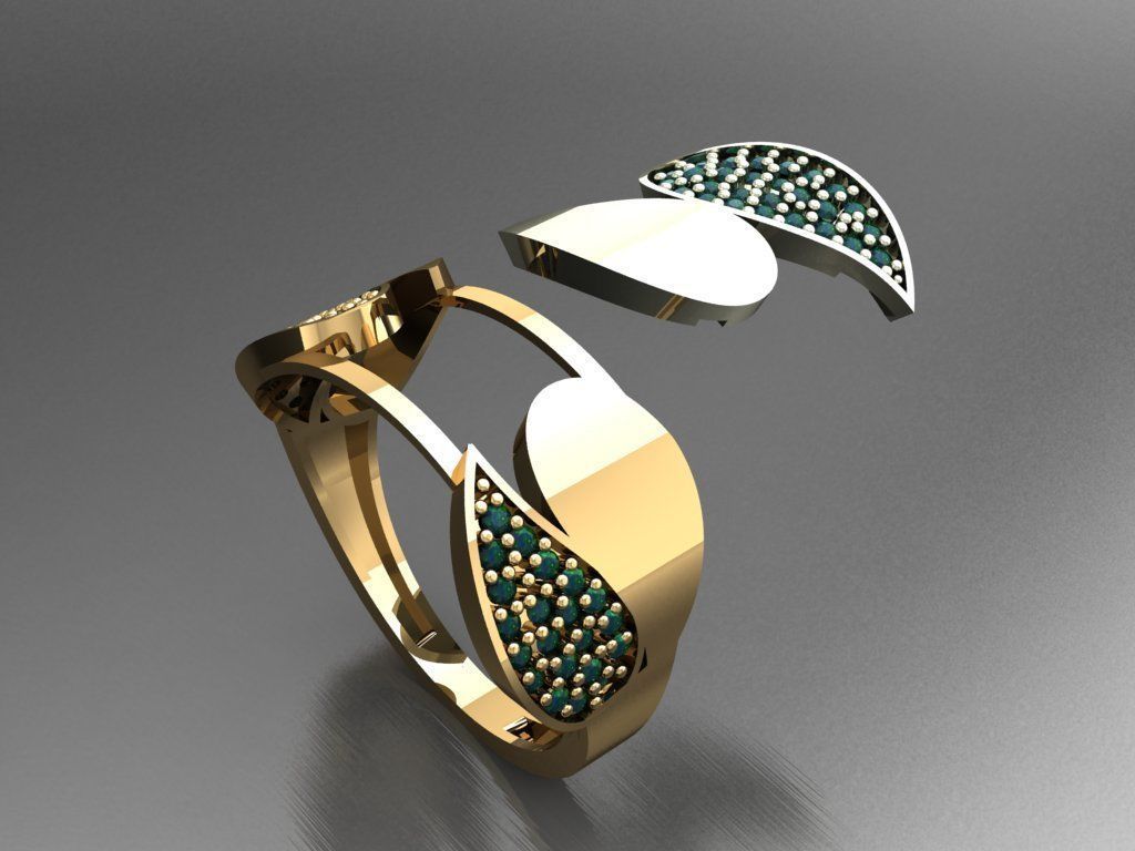 P32- Diamond ring 3D print model_4