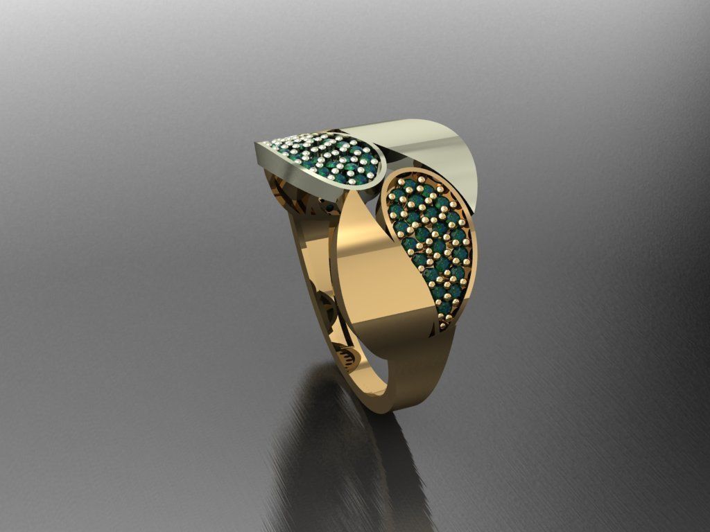 P32- Diamond ring 3D print model_3