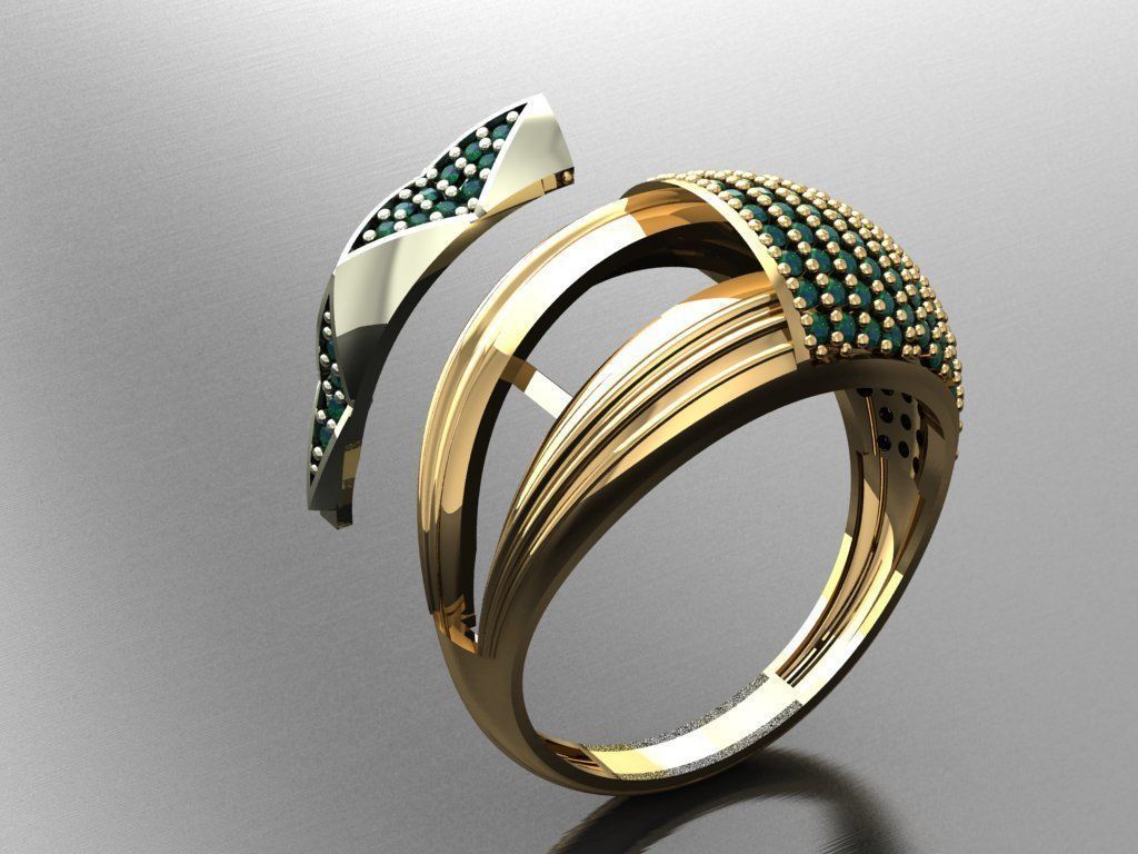 P34- Diamond ring 3D print model_5