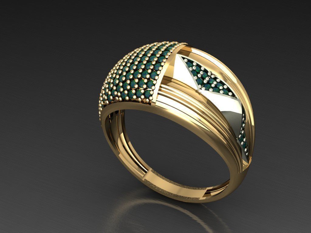 P34- Diamond ring 3D print model_3