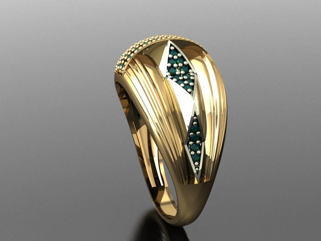 P34- Diamond ring 3D print model_2