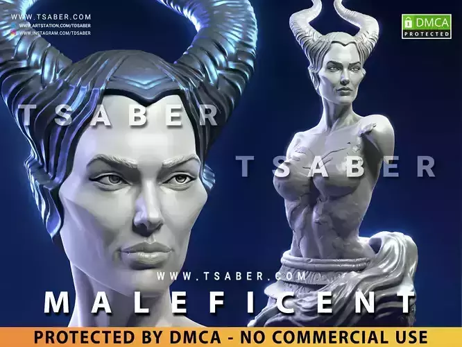 Maleficent Bust 3D print model Maleficent Bust 3D print model