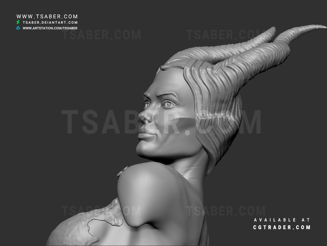 Maleficent Bust 3D print model_20