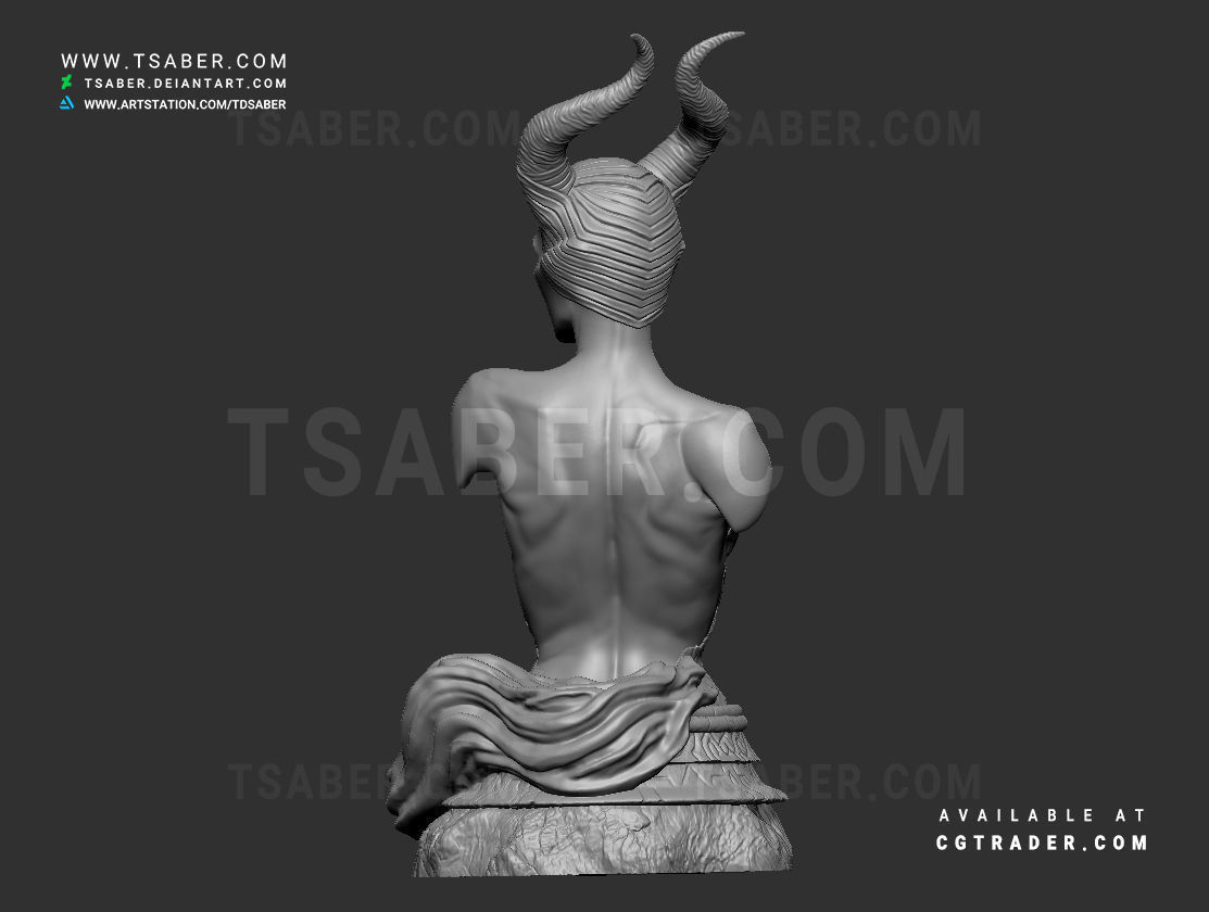Maleficent Bust 3D print model_13