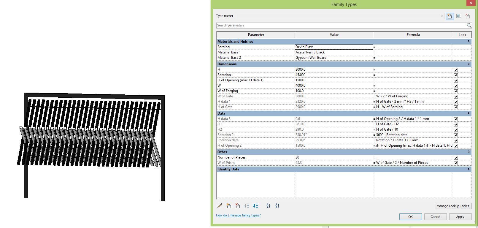 3D model Special folding gate Full parametric Revit Family VR / AR