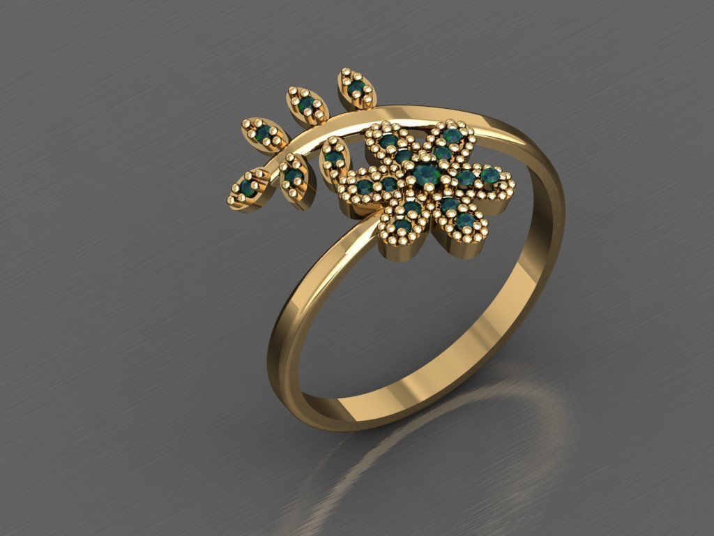P40- Diamond ring 3D print model_4