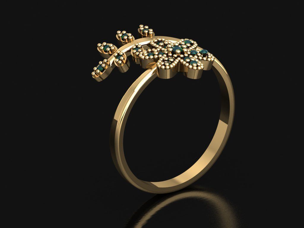 P40- Diamond ring 3D print model_3