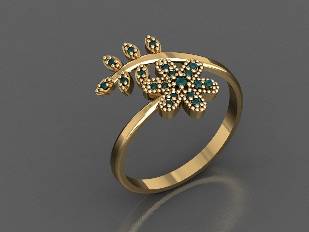 P40- Diamond ring 3D print model_1