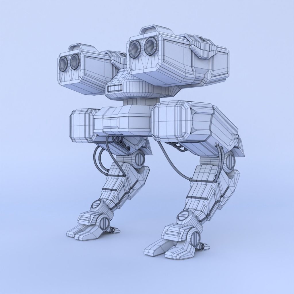 Fatc robot Low-poly 3D model_12