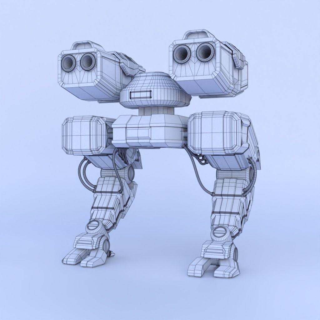 Fatc robot Low-poly 3D model_11