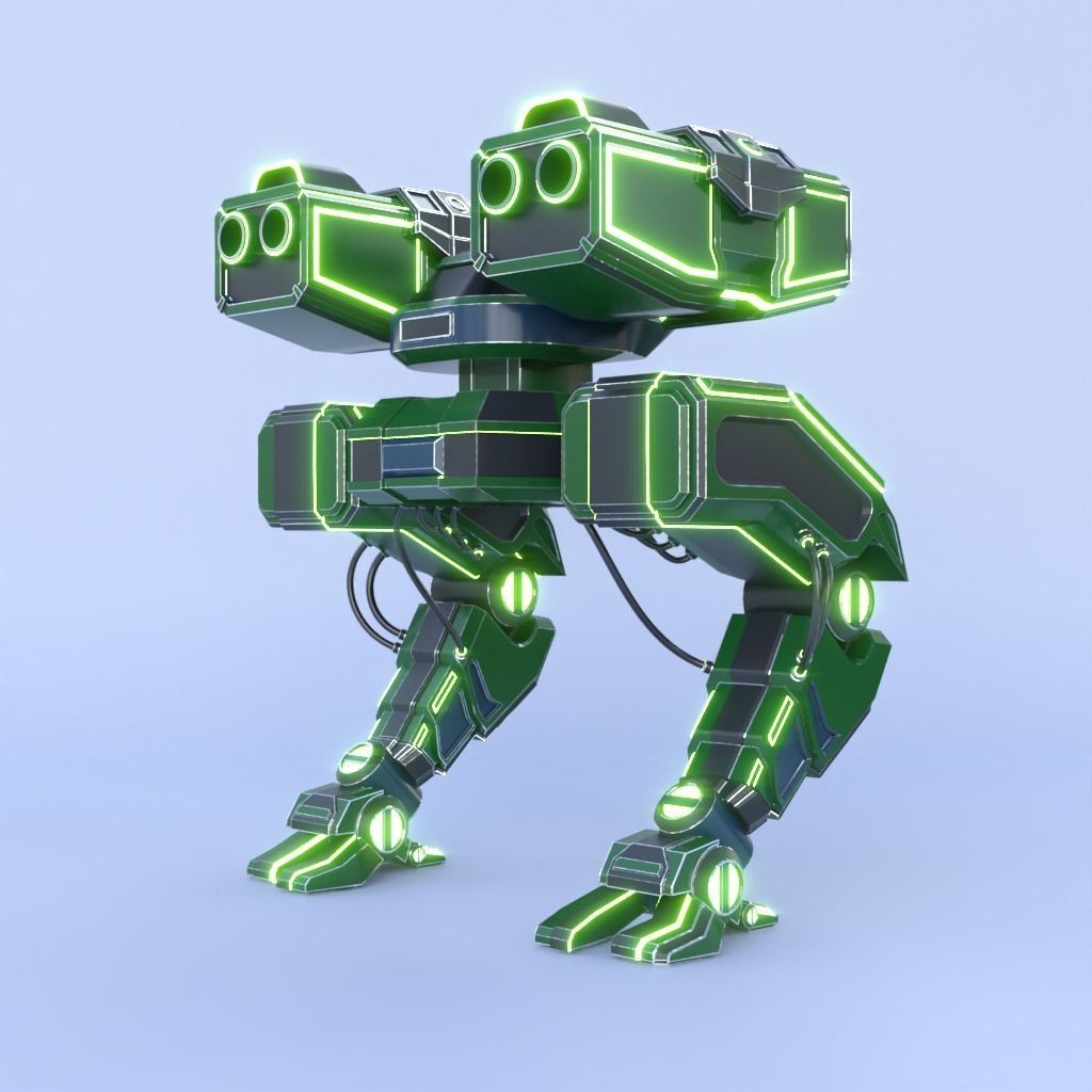 Fatc robot Low-poly 3D model_3