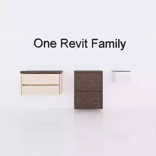 Bathroom cabinet - Full parametric Revit Family