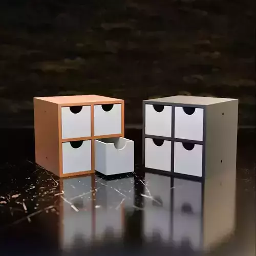 006M LA Unit Medium 2x2 Drawer Storage Organiser  3D print model