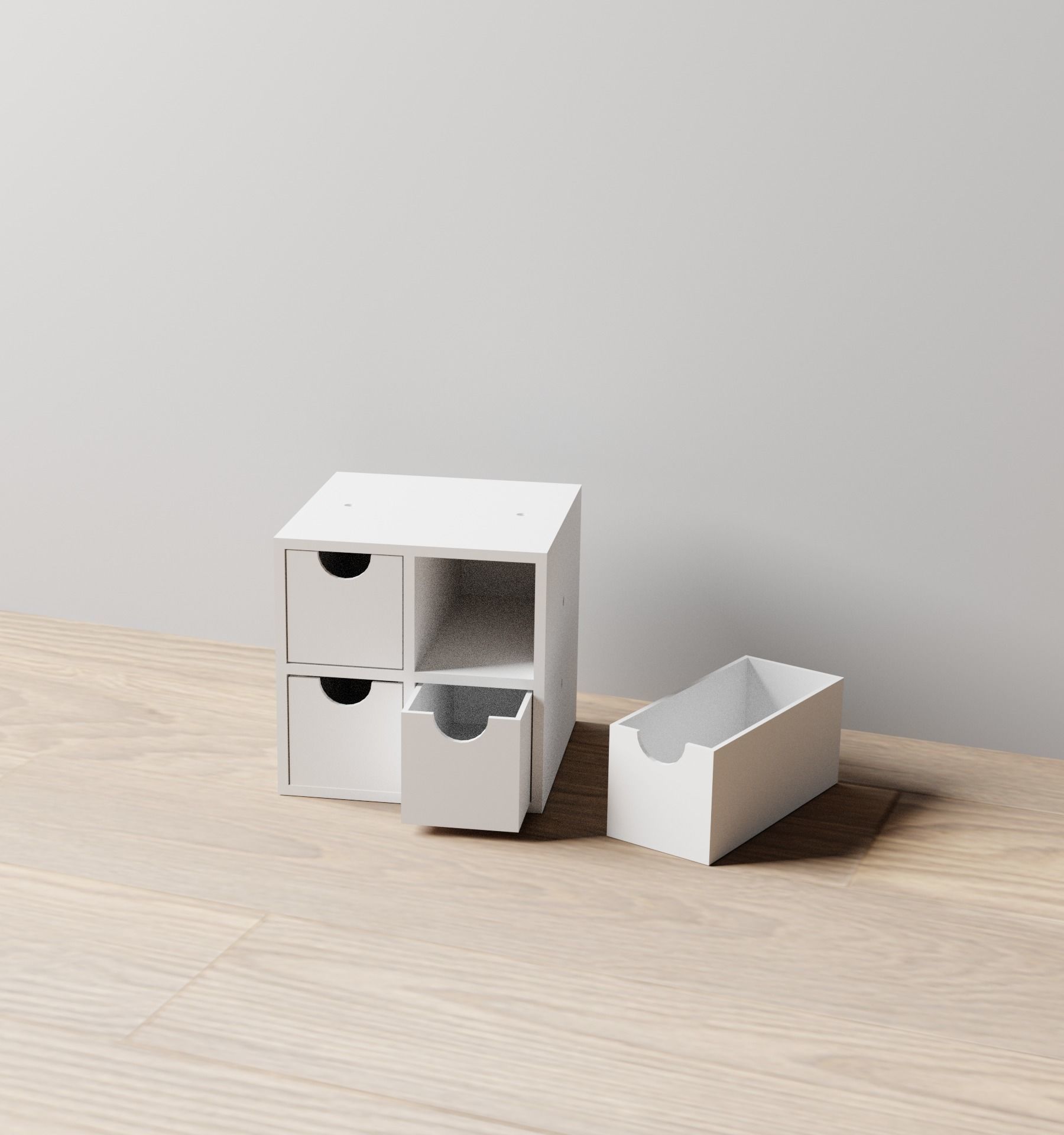 006M LA Unit Medium 2x2 Drawer Storage Organiser  3D print model_2