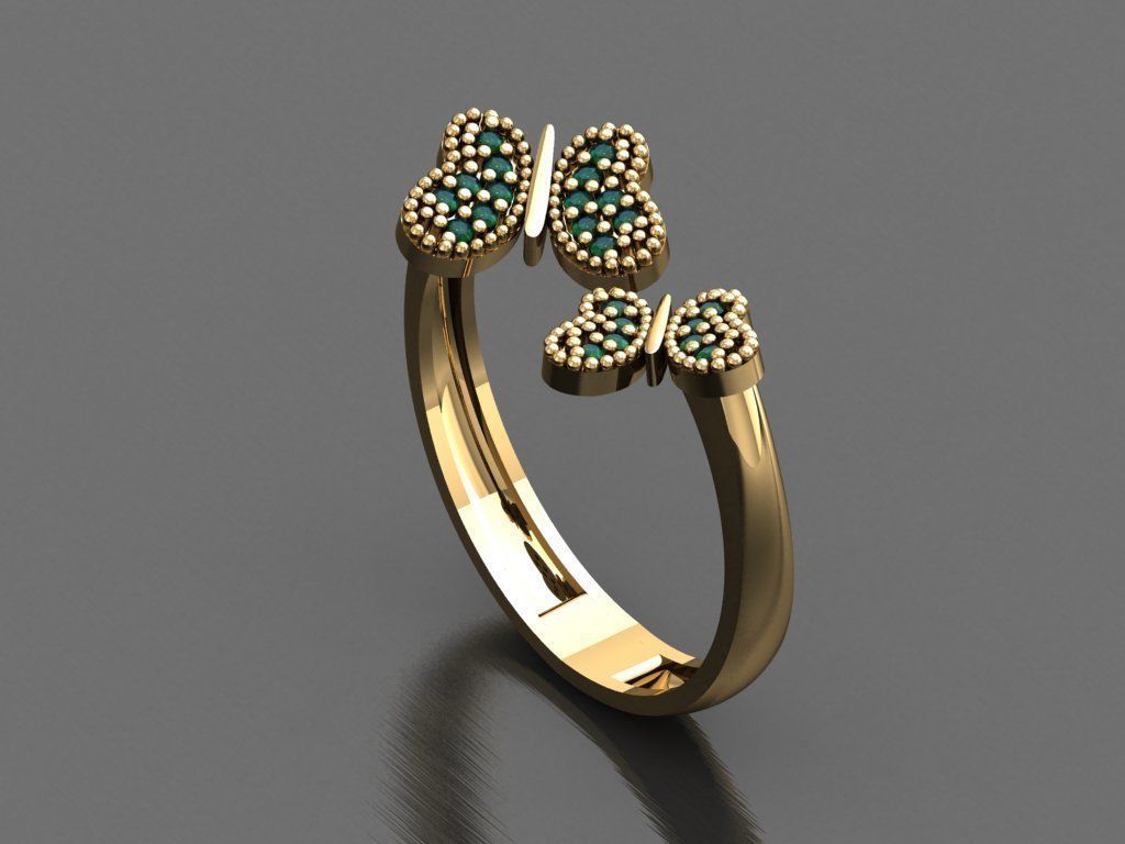 P42- Diamond ring 3D print model_3