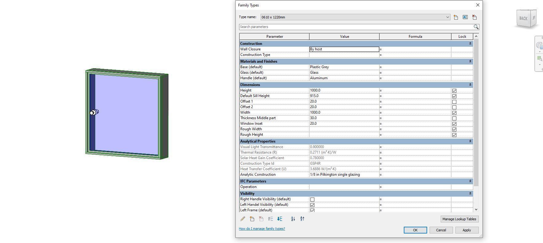 Door or window - Possibility to add side by side - Revit Family Free low-poly 3D model_3