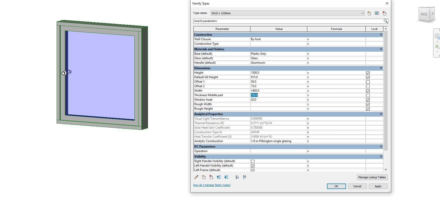 Door or window - Possibility to add side by side - Revit Family Free low-poly 3D model_8