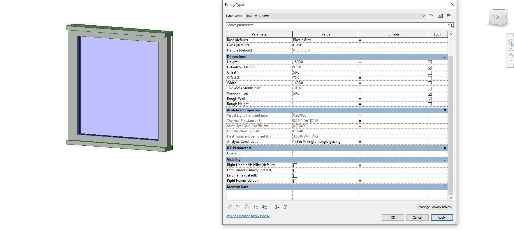 Door or window - Possibility to add side by side - Revit Family Free low-poly 3D model_12