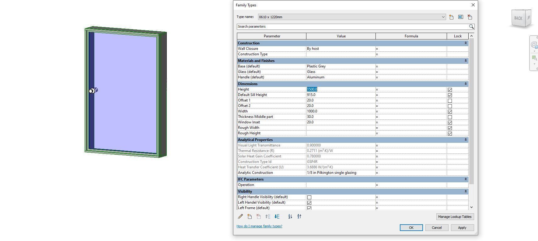 Door or window - Possibility to add side by side - Revit Family Free low-poly 3D model_4