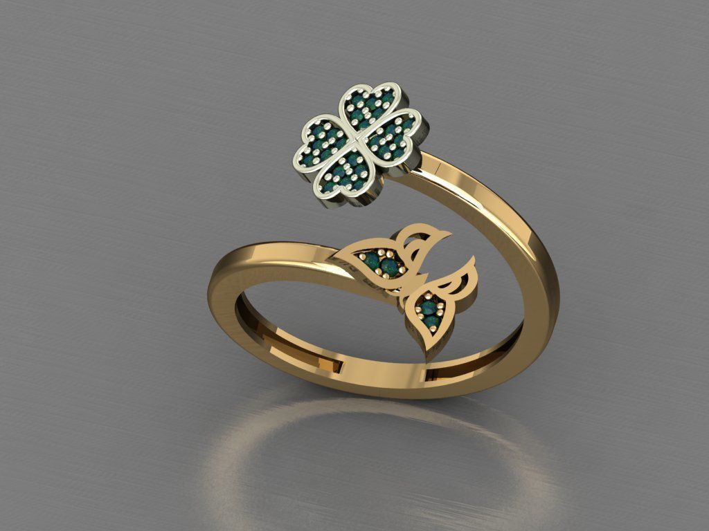 P45- Diamond ring 3D print model_3