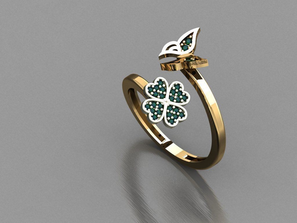 P45- Diamond ring 3D print model_2