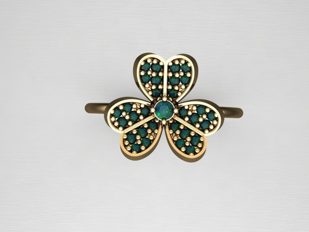 P46- Diamond ring 3D print model_2