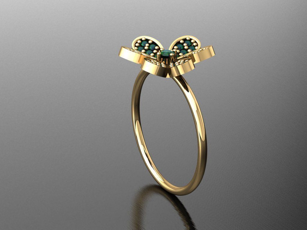 P46- Diamond ring 3D print model_3